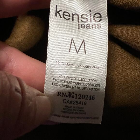 Kensie Jeans Shirt Womens Medium Brown Button Down Corduroy Jacket Shacket - Picture 8 of 8